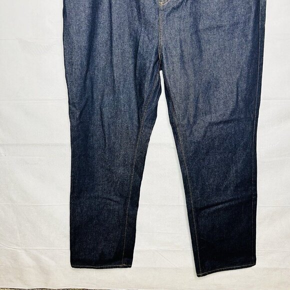 NWT Old Navy Men’s Jeans 42 X 32 Regular Straight Dark Blue Cotton Blend - Picture 3 of 8
